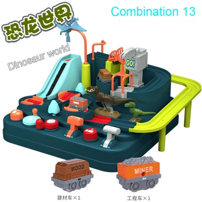 DIY трек-игрушки 3D автомобильный трек, приключенческий комплект автомобилей, сборка железная дорога игрушечные модели автомобиля, парковка для детей, день рождения - Цвет: Combination 13