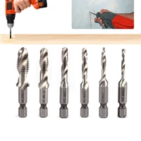 hand tap drill bits hex shank hss screw spiral point thread metric plug drill bits m3 m4 m5 m6 m8 m10 hand tools