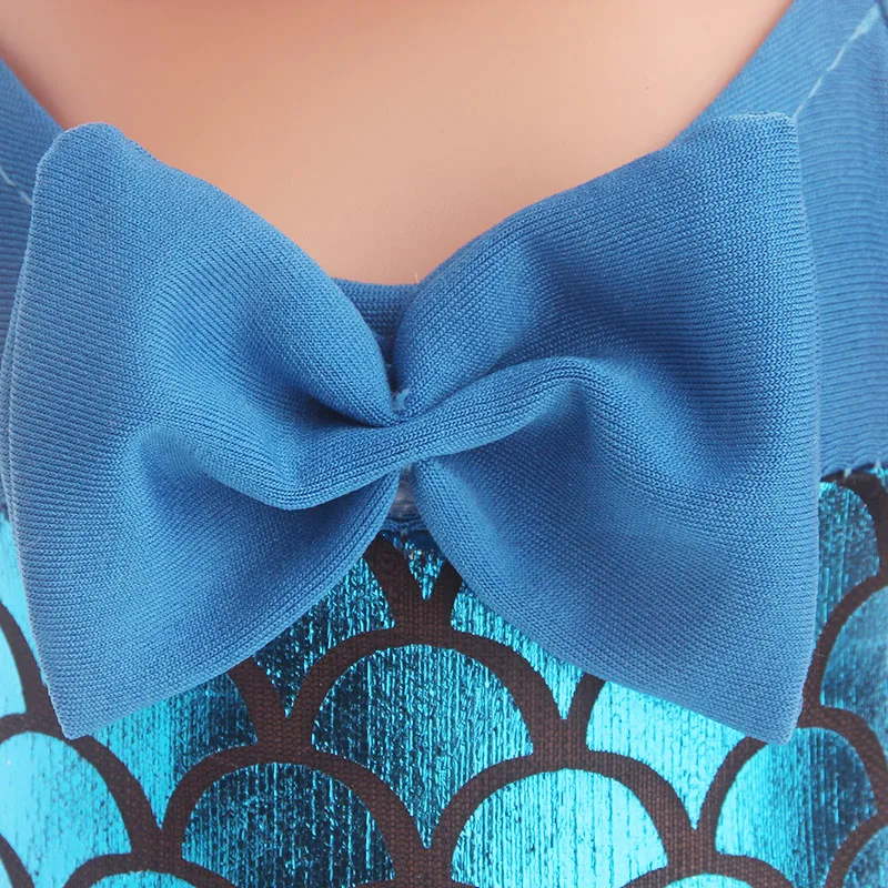 3 Цвета Русалка Купальник + повязка в виде бантика на голову для 18 дюймов