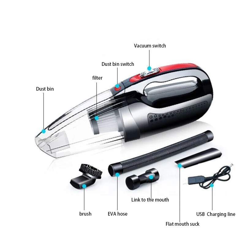 Handheld Vacuum Cleaner Wet and Dry Portable Light Hand-Held for Home Pet Car Cleaning | Электроника