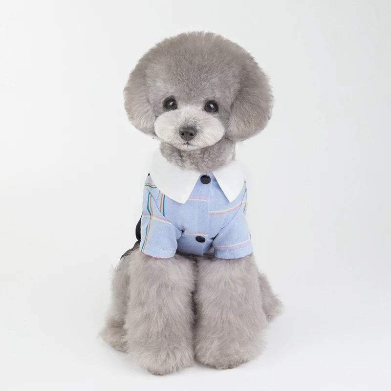 

Fashion Elegant Plaid Puppy Pet Dog Jumpsuit Rompers Spring Autumn Blue/Yellow Black Party Festival Dog Cat Romper Clothes Dress