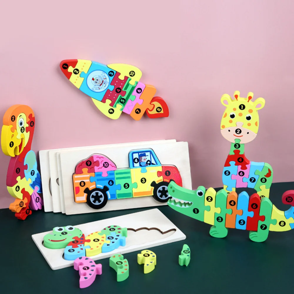 

1 Set of Crocodile Jigsaw Toy Preschool Toy Wooden Jigsaw Educational Plaything for Kindergarten Baby Home