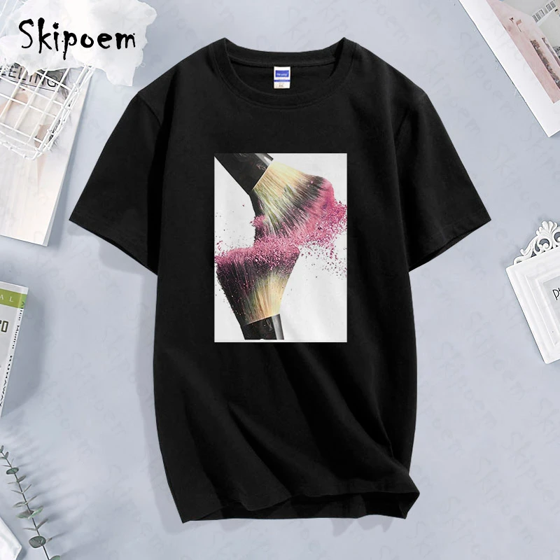 

Футболка для визажиста, женская, винтажная, хлопковая, в стиле Харадзюку, в готическом стиле, Tumblr, размера плюс