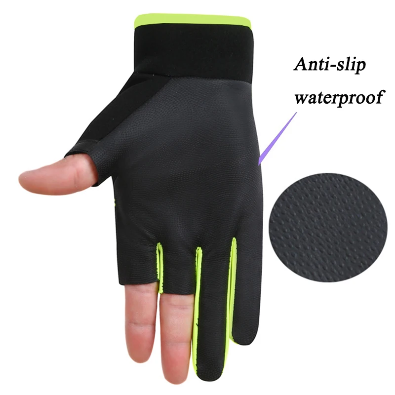 One Pair Winter Men Women Outdoor Fishing Gloves Anti-slip 3 Cut Finger Sports Fish Equipment Gloves Cycling Sport Gloves