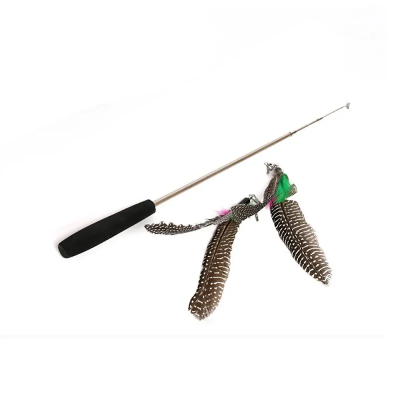 

Cat Toys accessories Pet Feather Toy Three-section Telescopic Funny Cat Stick Cat Exerciser Training (Without Funny Cat Head)