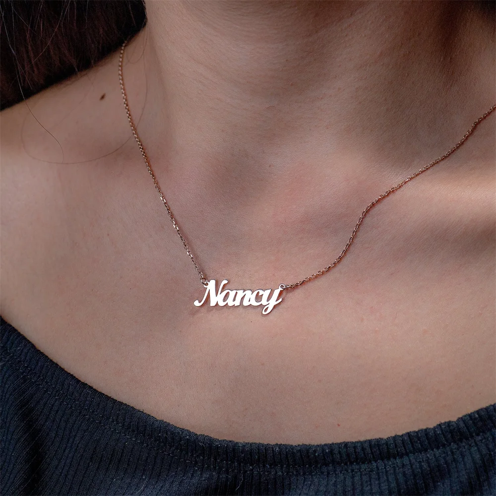 Ожерелье с именем на заказ цепочка из нержавеющей стали ювелирное изделие