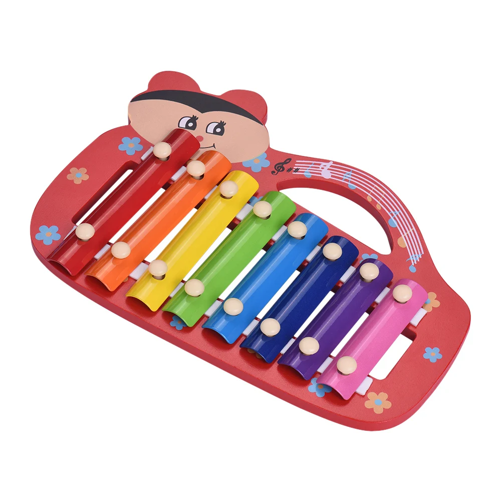 Горячая новинка красочные милые 8 нот ксилофон Glockenspiel с 2 молотками