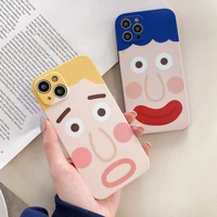 cute cartoon lens protection painted luxury brand big face expression frame phone case for iphone11 12 13 promax xr xsmax cover