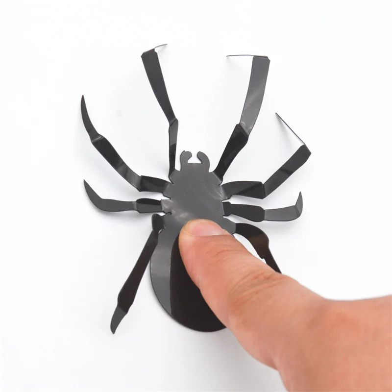 12 шт./компл. Хэллоуин 3D черный паук фотоэлемент своими руками страшный на съемные