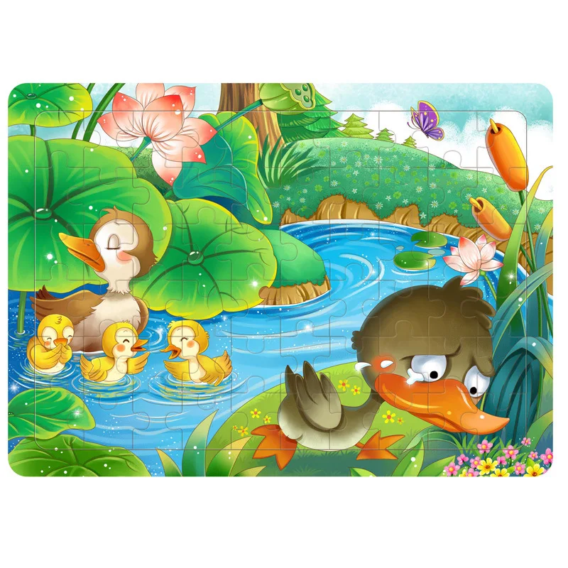 60 шт. паззлы цифровой бумаги известный мультфильм сказочные животные лодка для