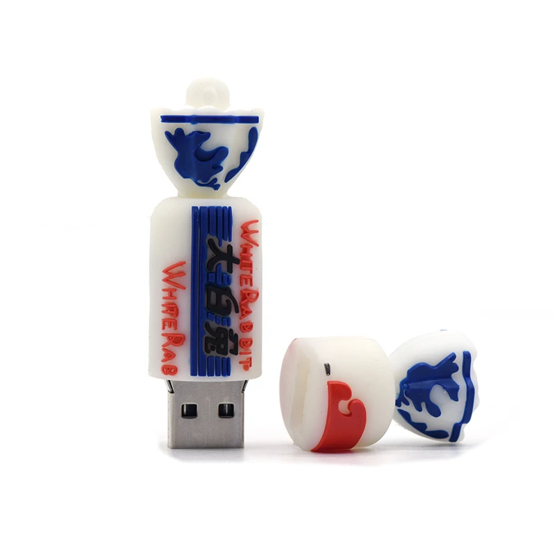 Белый кролик ручка Конфета Drive 32 ГБ 16 8 4 мультфильм милый Usb флэш-накопитель