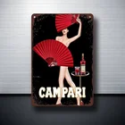 Наклейка на стену Campari Fan, винтажная, 7,87 х 11,81 дюйма