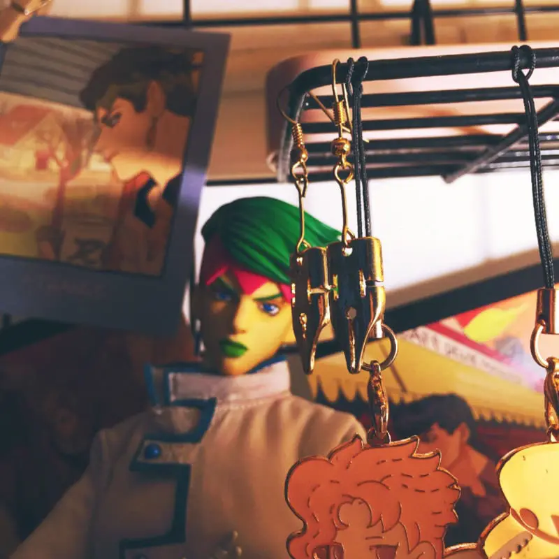 Золотые серьги Rohan Kishibe 1 пара капельки в стиле аниме невероятные приключения