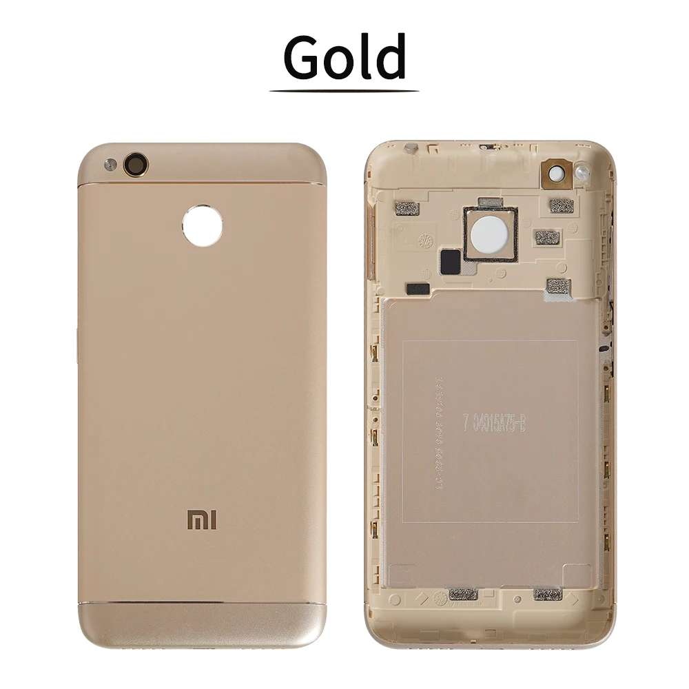 Gold Оригинальная задняя крышка корпус батареи для Xiaomi Redmi 4X Задняя крышка батареи металл+ стекло камера+ боковые клавиши задняя крышка корпуса - Цвет: Gold