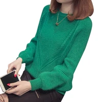 2019 autumn winter women long sleeve loose pullovers sweaters jumper knitwear outerwear korean female o neck warm sweaters tops