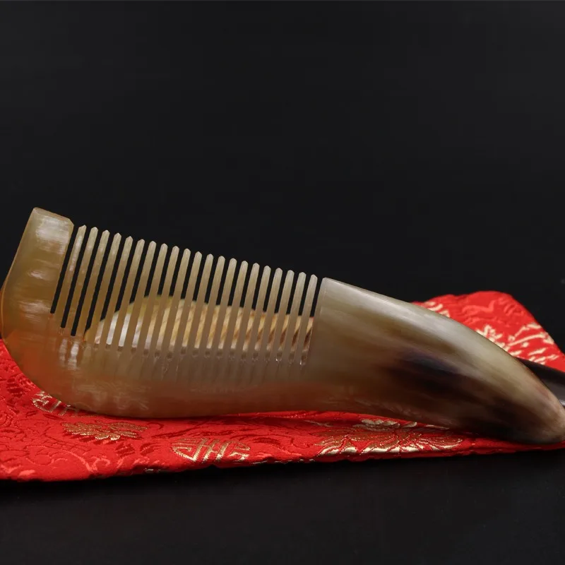 massaging hair brush Combs Hairdressing Natural Anti Static Ox Buffalo Horn Massage Comb Hair Care Brush Hairbrush Gift Adult