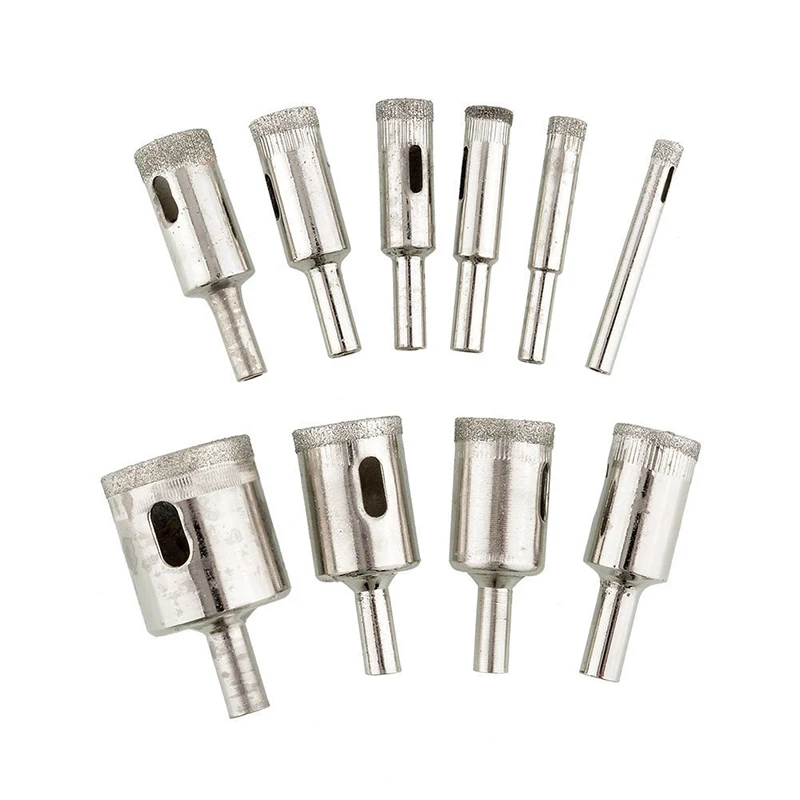 

Newest Bead Sander Opening Device 10 Pcs/set 3mm-18mm Diamond Coated Hole Saw Drill Bit Set For Tile Ceramic Marble Glass Tools