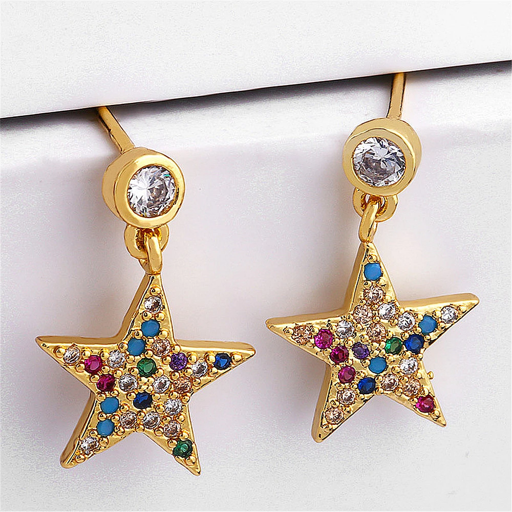 5 компл. Элегантный пузырьковый циркон Звезда Пирсинг Комплект сережек для