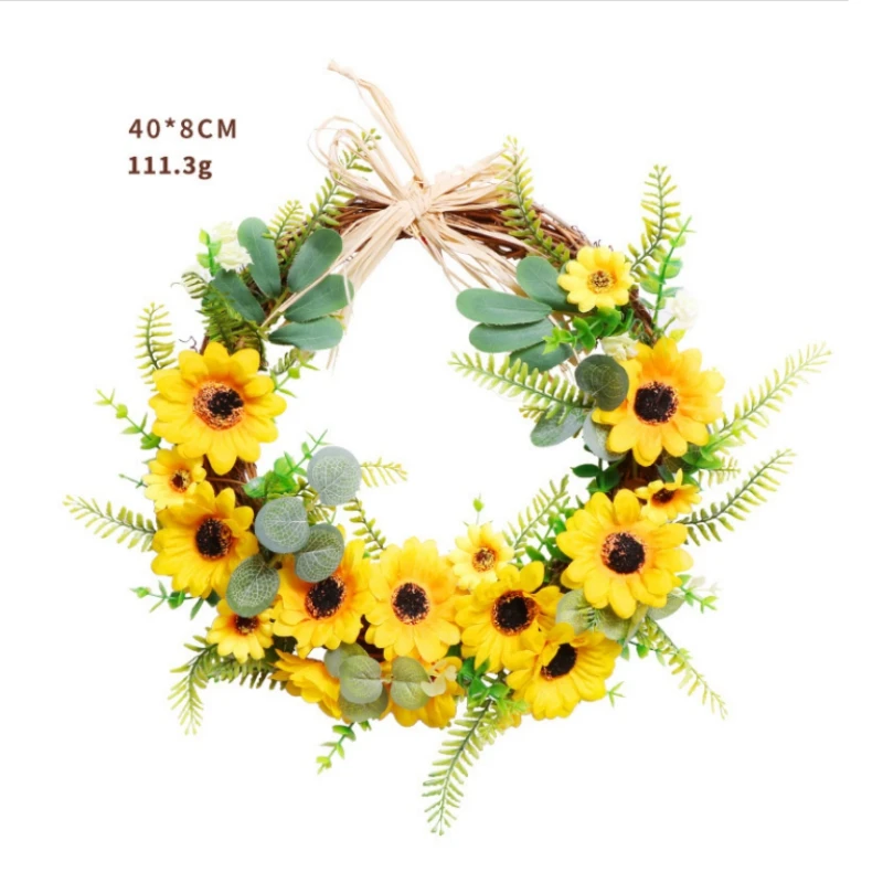 

Elegant Simulation Flower Garland Pastoral Style Sunflower Garland Door/living Room/shopping Mall Spring And Summer Decorations