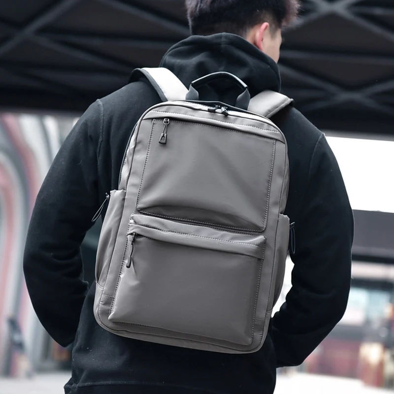 Fashion Large Capacity Waterproof Men's Backpack Soft Polyester Multifunction School Backpack Laptop Travel Shopping Bags Mens