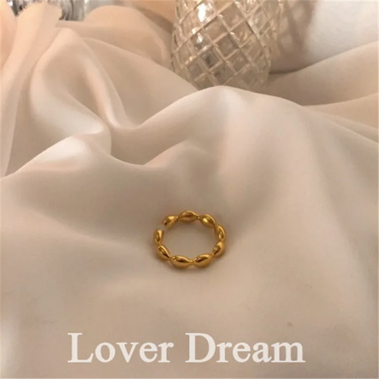 

Stainless Steel Rings for Women Trendy Real Gold Plated Adjustable Round Ring Fashion Jewelry Party Accessories Wholesale