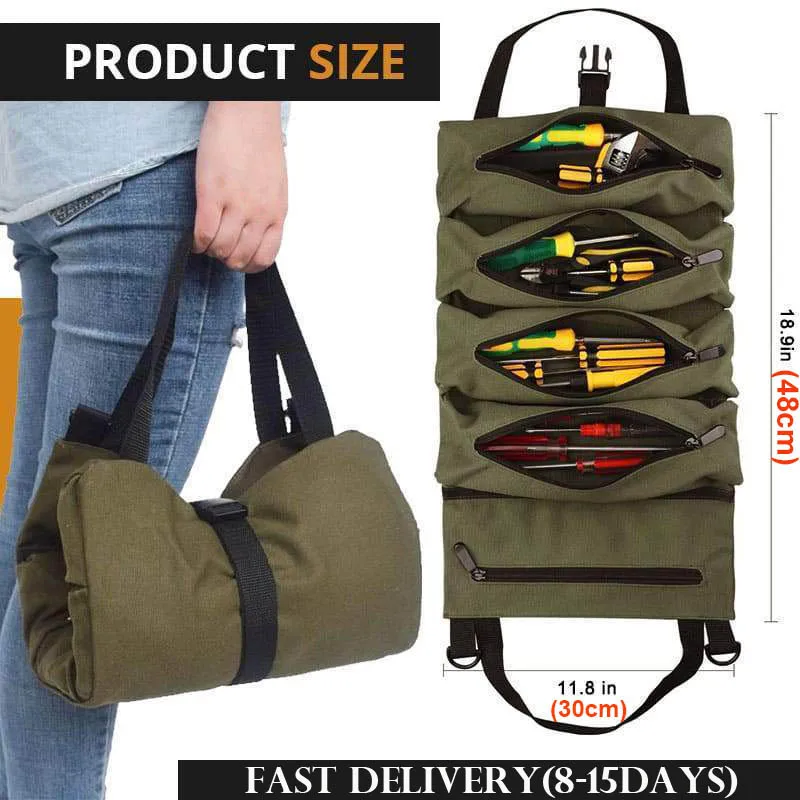 Ecomhunt Dropshipping Tool Bag Multi-Purpose Tool Roll Bag Wrench Roll Pouch Hanging Tool Zipper Carrier Tote Working Tool Bag