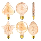 E14 E27 Винтаж Золото Led Edison спиральные лампы 110V 220V затемнения светодиодных ламп накаливания светильник лампочка ультра теплая 2200K декоративные ампулы