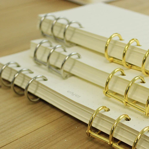 

Practical Notebook Loose Leaf Binder 3-ring Gold Silver Loose-leaf Iron Split Hinged Rings Scrapbooking Binder Album Calendar