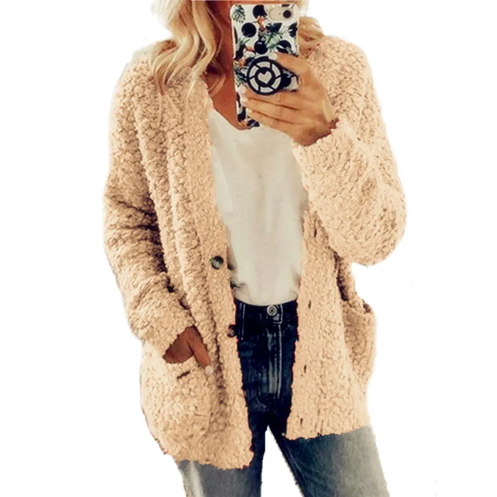New Fashion Women Ladies Winter Casual Warm Long Sleeve Woolen Coat Jacket Parkas Khaki/Black/Dark Gray/Coffee/Blue | Женская одежда