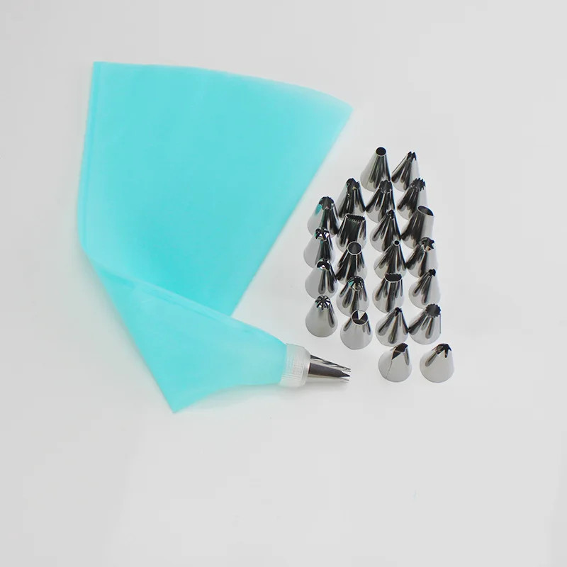 26 PCS/Set Decorating tip sets Silicone Pastry Bag Tips Kitchen DIY Icing Piping Cream Reusable Bags 24 Nozzle | Дом и сад