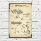 Бейсбольная база, патент, винтажная металлическая жестяная вывеска, металлический знак, настенный знак, металлический декор, Настенный декор (20 см x 30 см)