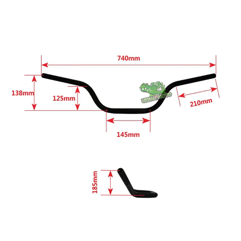 740 мм 22 Универсальные винтажные мотоциклетные ручки из алюминиевого сплава с