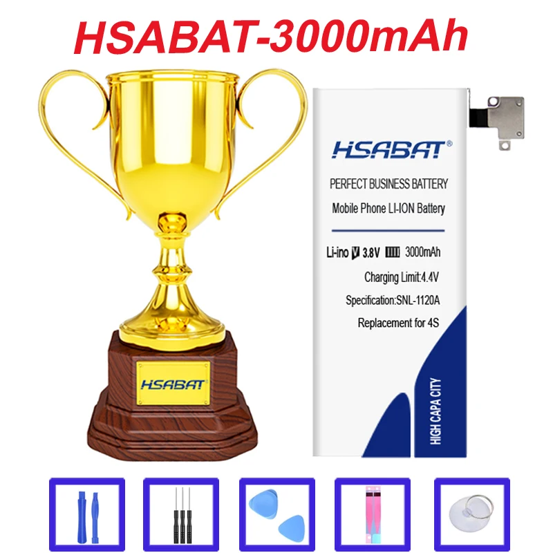 HSABAT 3000 мАч запасная батарея для телефона iPhone стандартная iPhone4S 4GS аккумулятор |