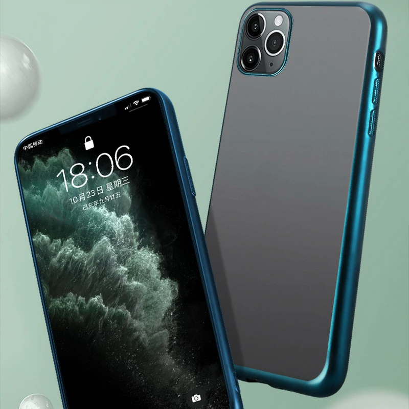 Чехол для iPhone 11 Pro Max XR X 10 8 7 Plus Ударопрочный Мягкий матовый прозрачный чехол из ТПУ