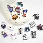 Новое поступление, 1 шт., подвески для обуви в стиле Хэллоуина, милые украшения для обуви в виде летучей мыши, ведьмы, сада, аксессуары для обуви, детский подарок на Рождество Croc Jibz