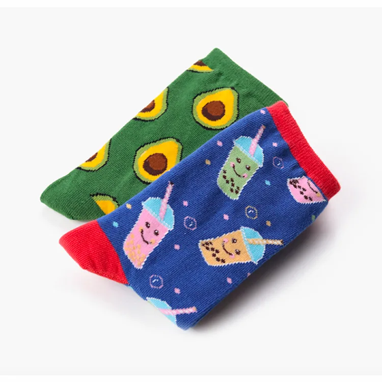 Брендовые корейские Харадзюку новые женские носки авокадо банан свежие фрукты