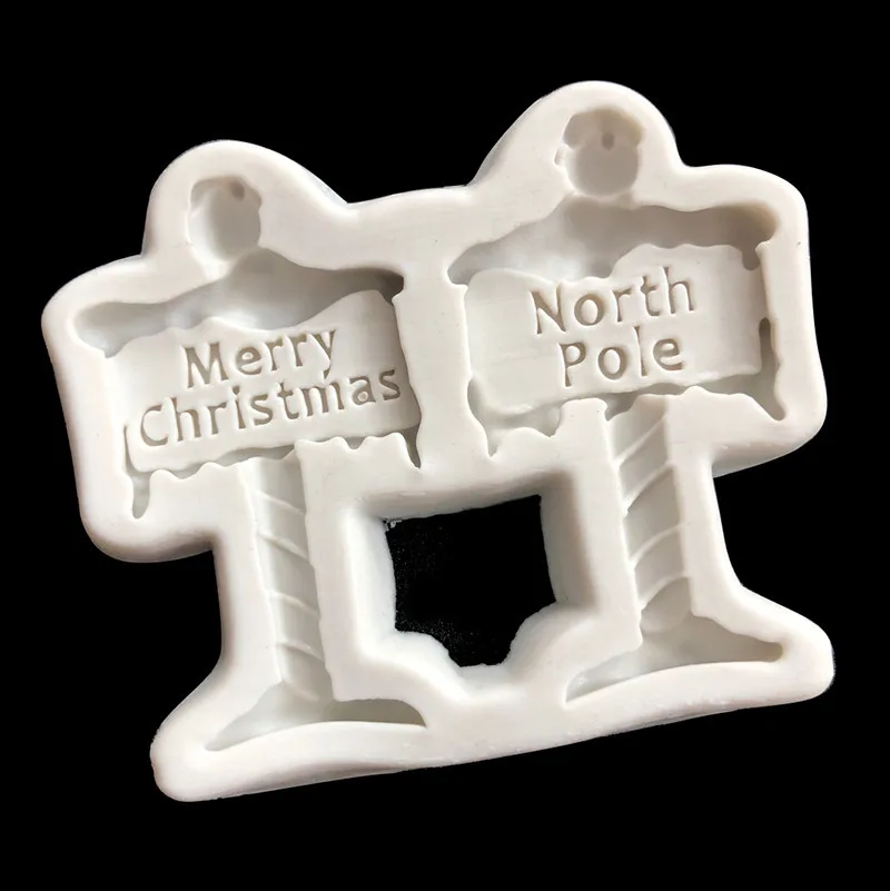 New Cake Decors Fondant Silicone Mold Christmas Road Sign Street Merry Birthday Topper Chocolate | Дом и сад