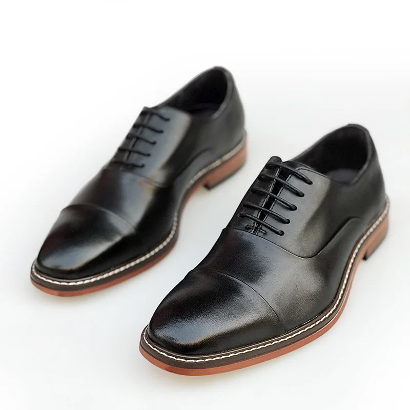 

Туфли мужские классические, деловой стиль, британская кожа, заостренный носок, оксфорды, корейский стиль, повседневная обувь ручной работы