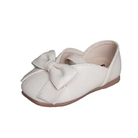 girls leather shoes 2022 summer new style kids cute bow knot one pedal princess single shoes soft bottom fashion flats sweet