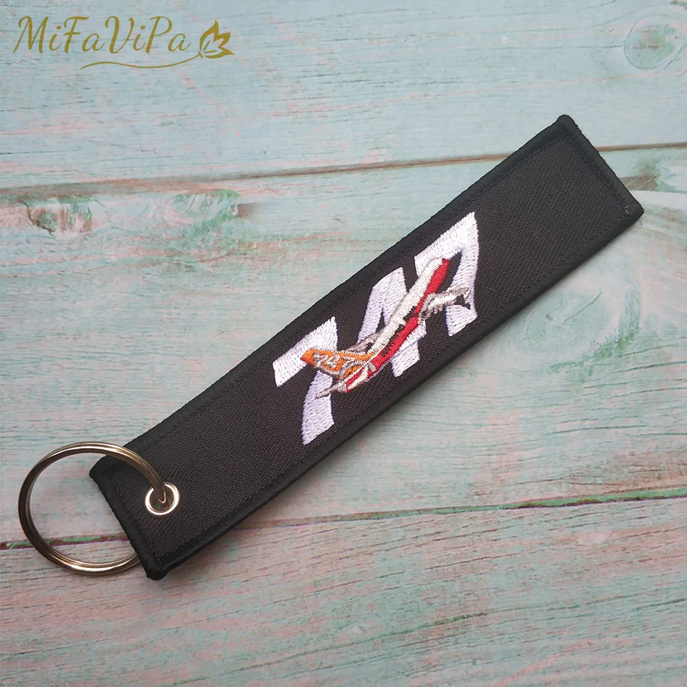 MiFaViPa Boeing 787 747 Gold Keychain Fashion Trinket Strap Embroidery Aviation AIRBUS A350 Key Chain for Men Gift Luggage Tag | Украшения