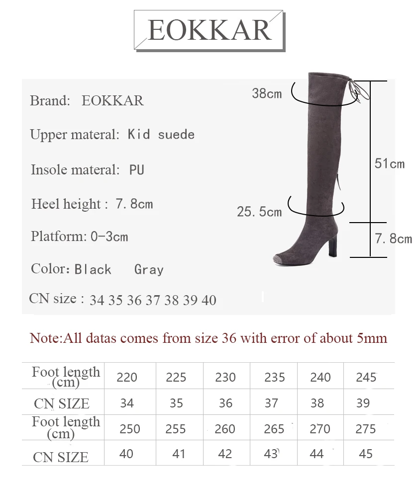 

Eokkar 2020 Crystal Thigh High Boots Square Toe Solid All Match Stretch Winter Shoes Women Over The Knee High Boots Size 34-43