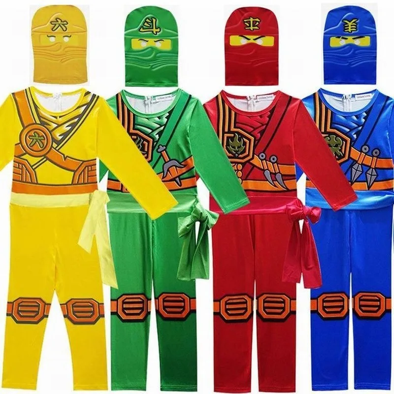 

Hot Sell Ninjago Cosplay Costumes Boy Jumpsuits Sets 3PCS/SET Halloween Christmas Party Clothes Ninja Superhero Streetwear Suits