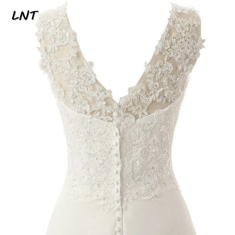 Цветочные v образным вырезом длинные шифоновые пляжные свадебные платья невесты