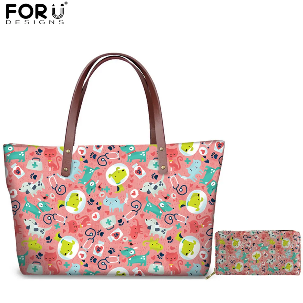 Новинка 2019 модная сумка FORUDESIGNS ветеринарный дизайн роскошные сумки на плечо тоут