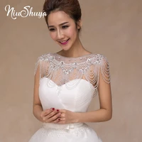 nsy vintage white lace bridal shoulder chain necklace crystal beaded jewelry bride wedding party chains necklace accessories