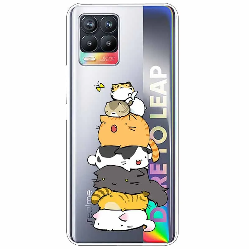 tpu transparent case for realme 8 pro cover silicone soft flower fundas for realme 8 case phone coque realme8 slim 8pro cases free global shipping