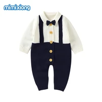 baby rompers boys gentlemen jumpsuits clothes 0 18m newborn infant bebes sweaters overalls autumn winter children outfit outwear