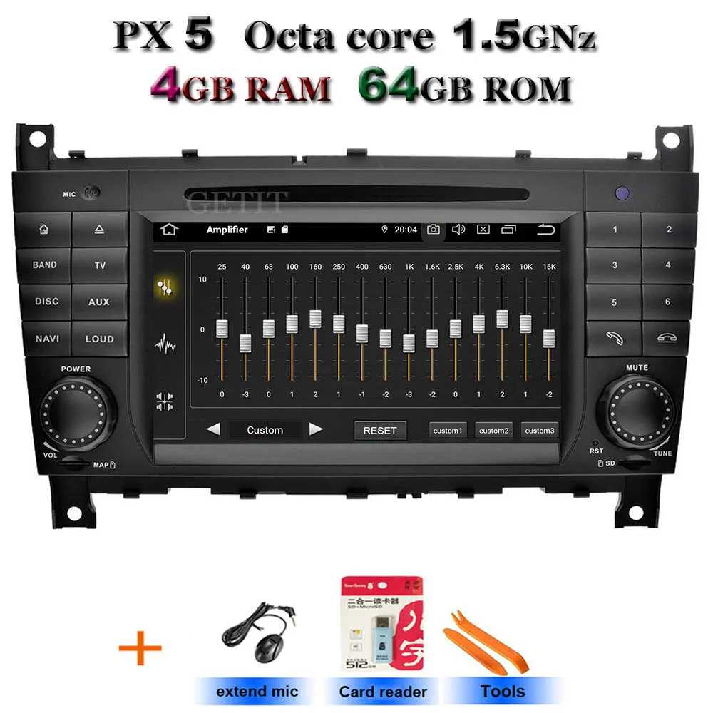 PX5 Standard 5USB DSP ips Android 9,0 2 Дин Радио DVD плеер для Mercedes Benz/W203 W209 W219 W169 A160 C180 C200 C230 C240 CLK200 CLK22 - Цвет: PX5 Standard