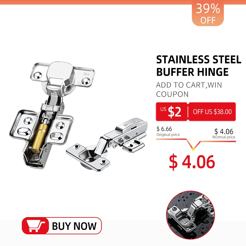 Амортизирующий гидравлический шарнир AOLISHENG буферный из нержавеющей стали|Петли