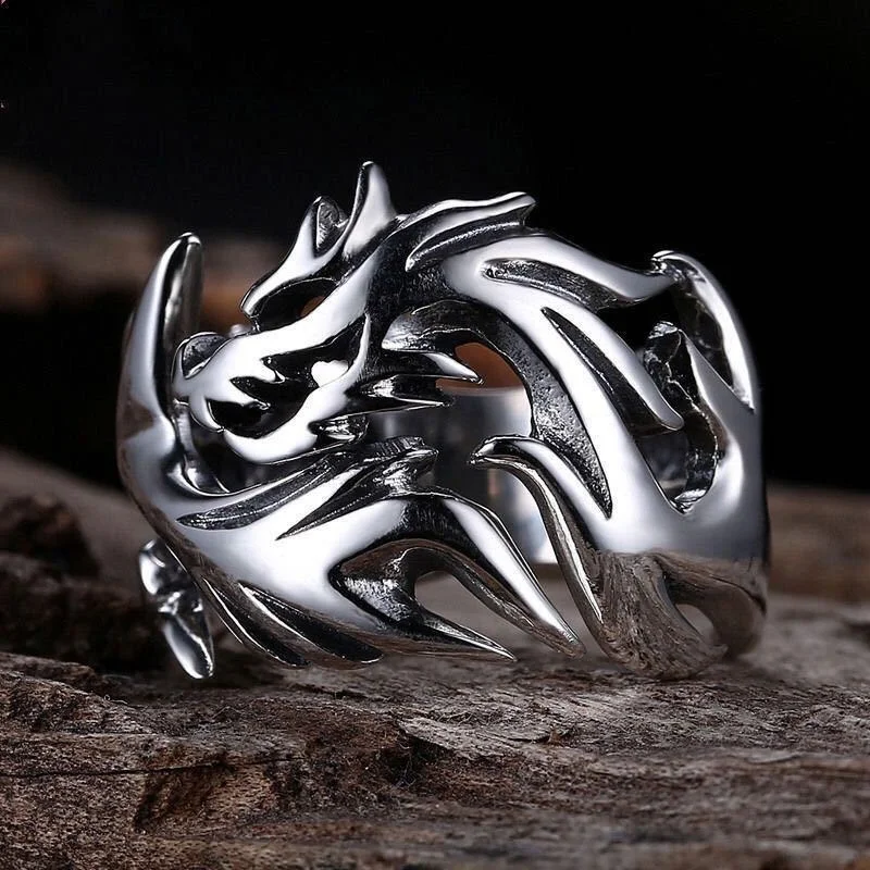 Мужское кольцо властителя из серебра 925 пробы, регулируемое в стиле ретро